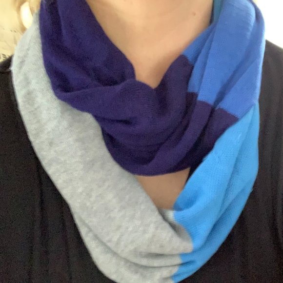 Scarf, Infinity, Blue, Grey, - Picture 1 of 3
